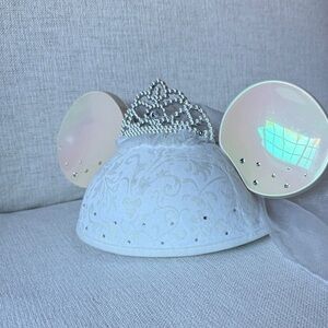 Disney White Princess Tiara Mouse Ears Hat